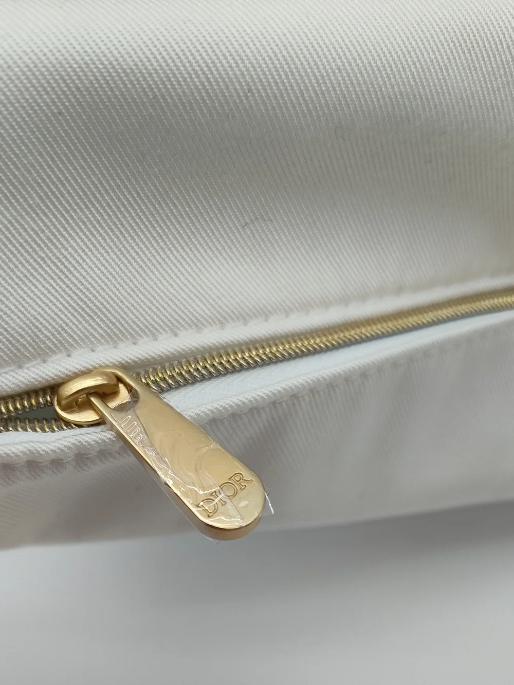DIOR Beauty White Canvas Trousse Pouch Zip Cosmetic Bag Box Gift Set NIB